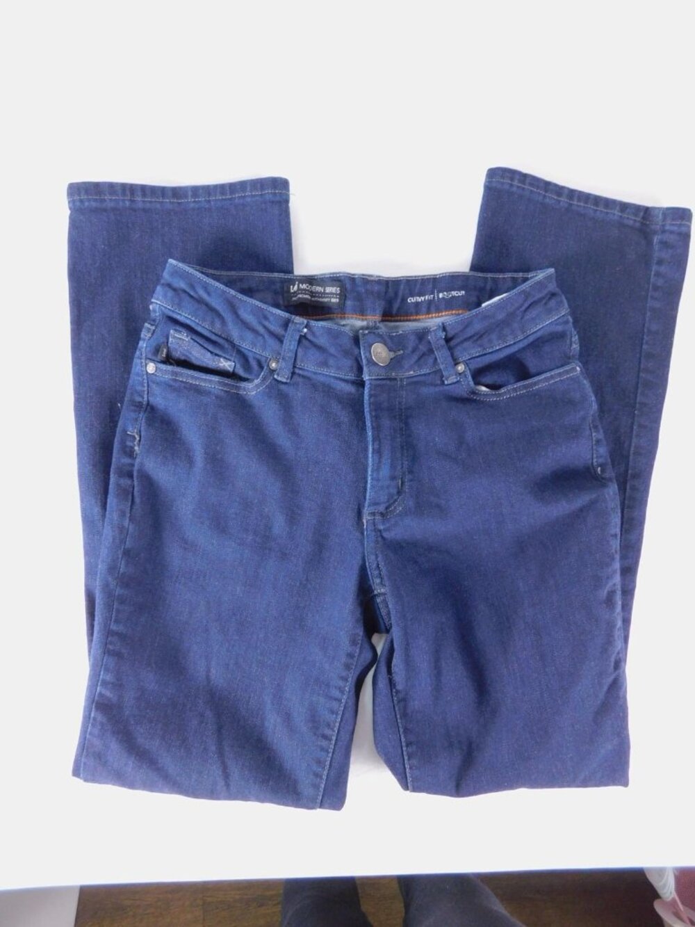 Lee Jeans Womens 10 Blue Curvy Fit Bootcut Stretch Modern Series Denim Pants